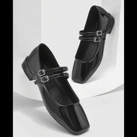 أحذية ماري جين بكعب عالٍ من بيرل ووك - أحذية نسائية بكعب عريض ومقدمة مربعة | أزياء كيو إم آر