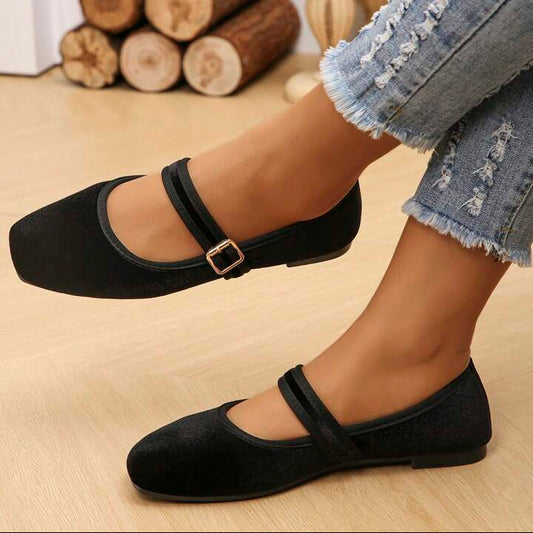 Simple Elite Flats – Women’s Buckle Slip-On Shoes | QMR Fashion
