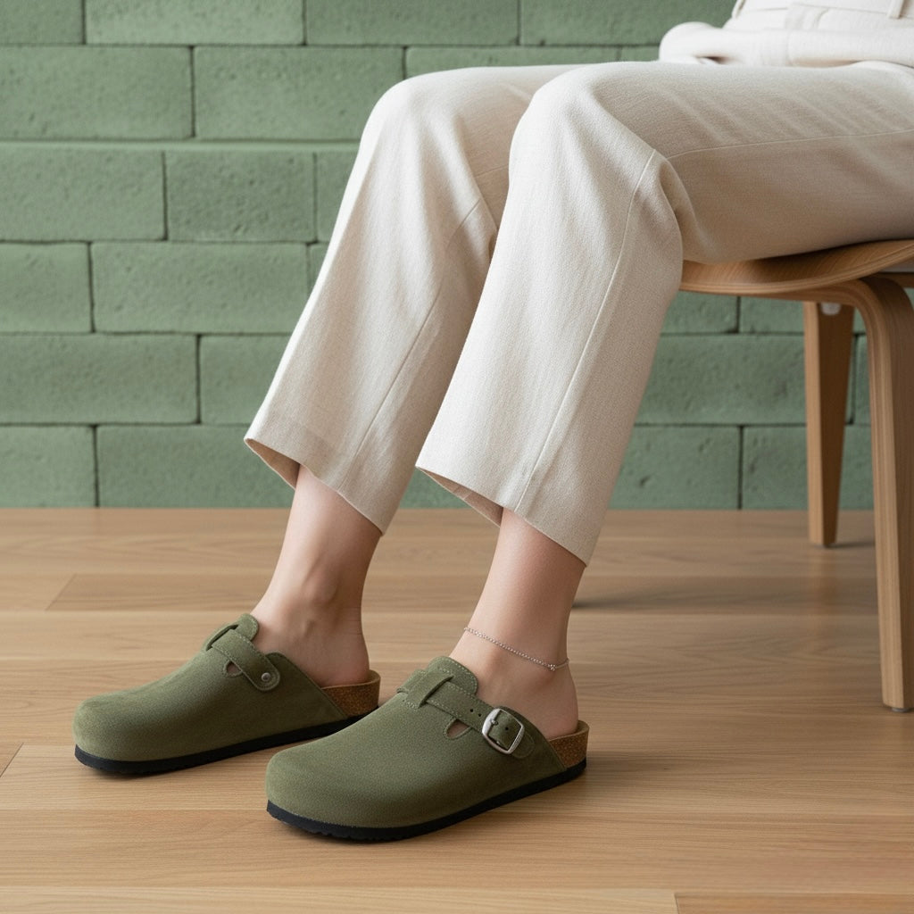 Women’s Light Pistachio Green Clogs – Comfortable & Stable Work Shoes | QMR Fashion