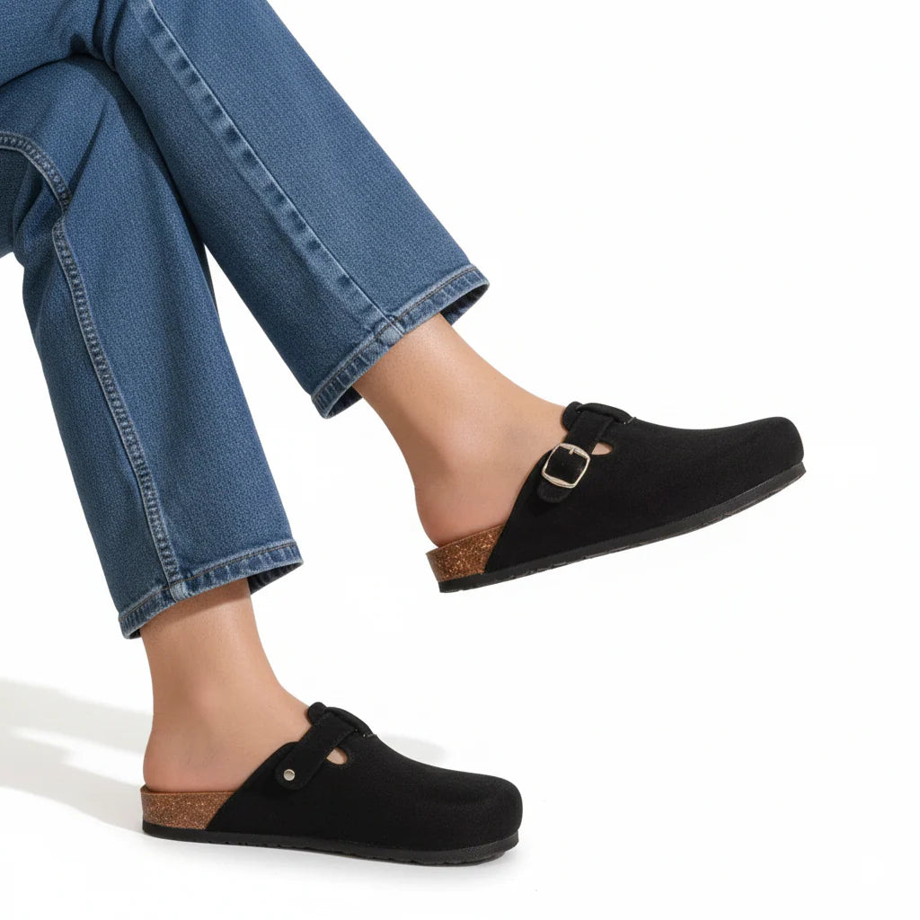 Pure Black Clogs — Women's All-Day Comfort Work Clogs | QMR Fashion Slip-On