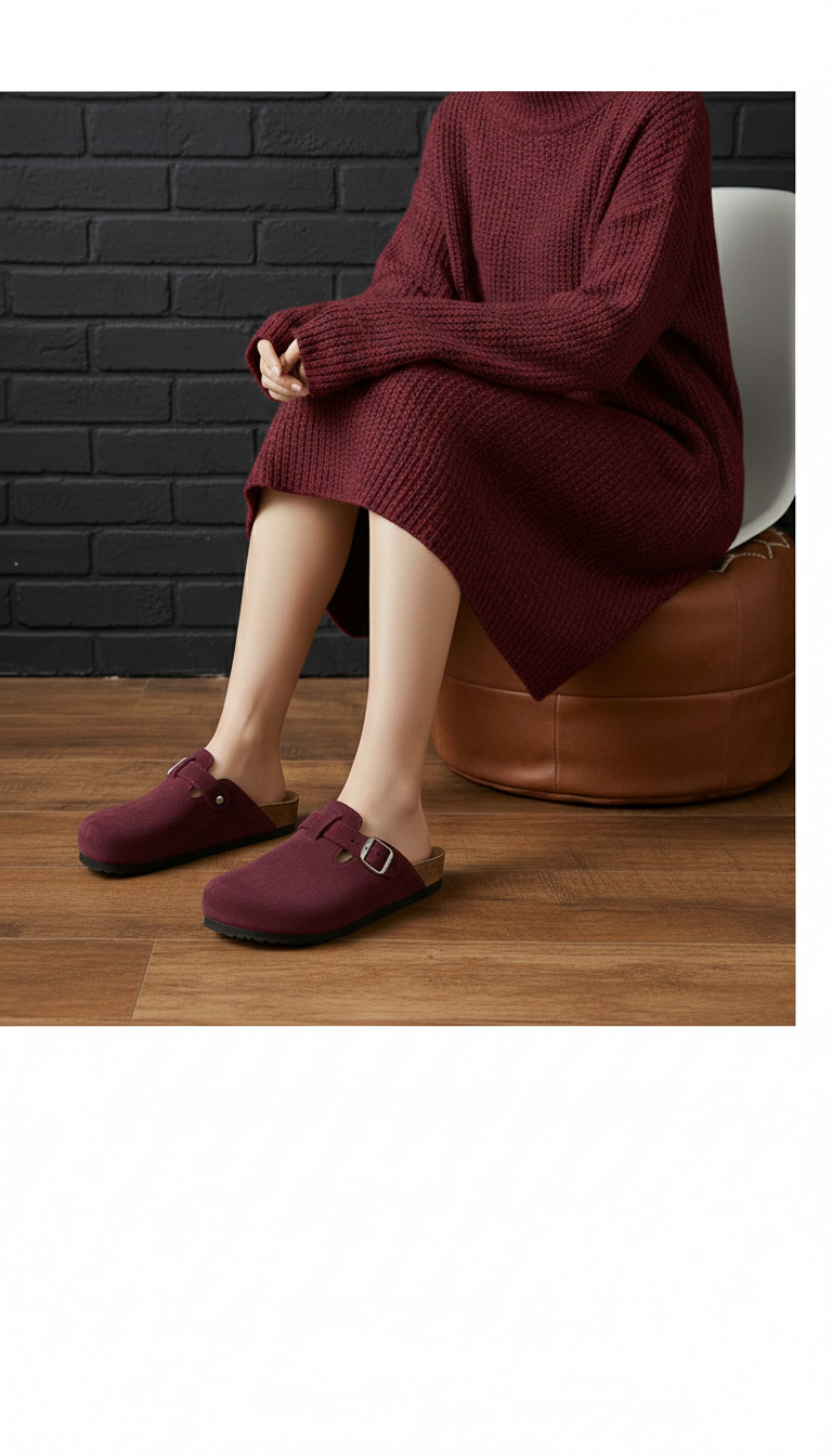 Women’s Comfort WINESTATE (Burgundy)– All-Day Support & Premium Sole | QMR Fashion