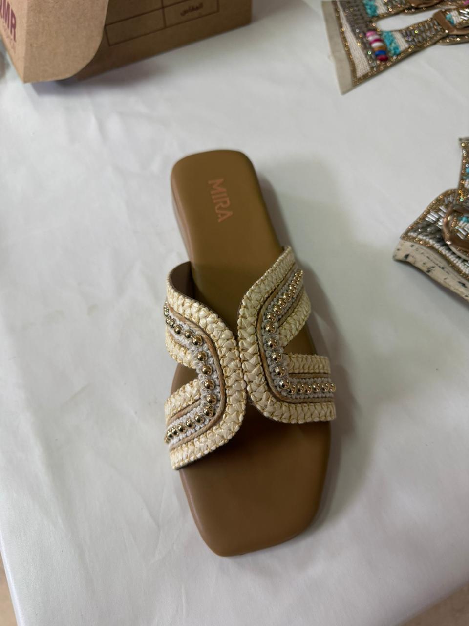 Gold MIRA Slipper - Qmr Fashion