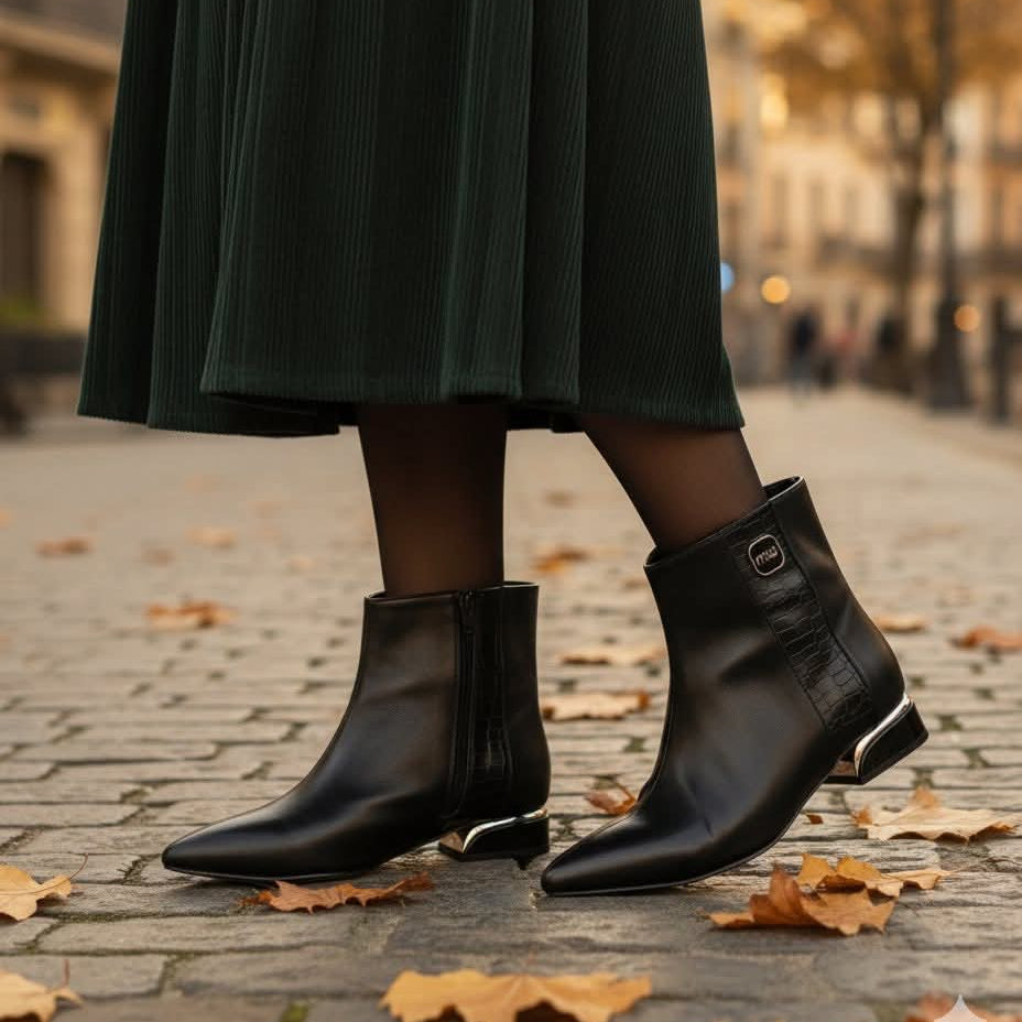 حذاء ميرا لامورا الكلاسيكي ذو الرقبة القصيرة من الجلد - أنيق ومريح للنساء | أزياء كيو إم آر