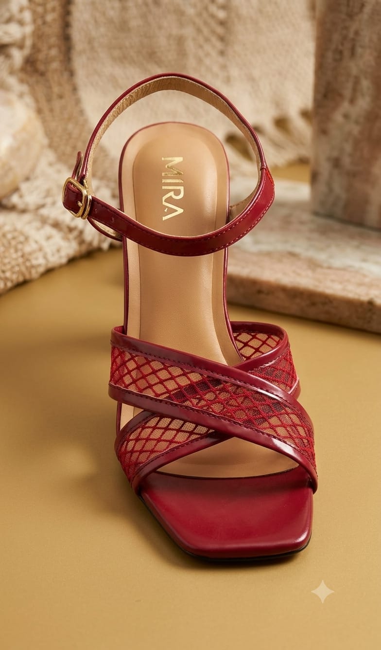 Mesh Elegance Heel — Women's Breathable Mesh Heel Sandals | QMR Fashion Heels