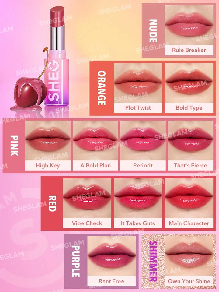 SHEGLAM Mirror Kiss High-Shine Lipstick-Rent
