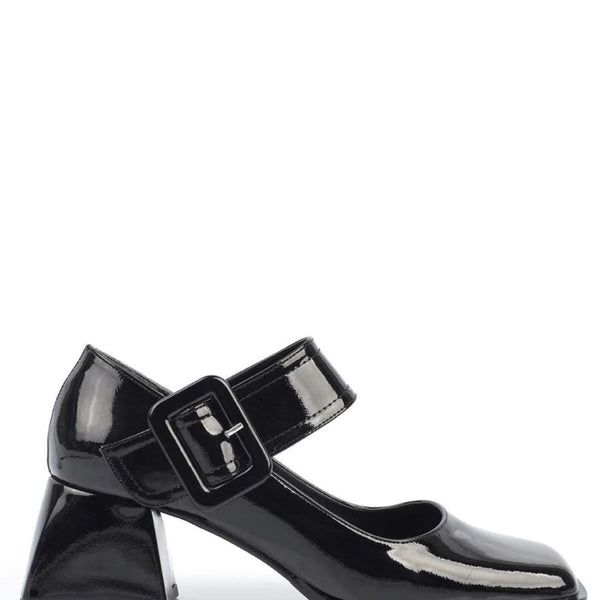 Mira اخر قطعه تصفيات - Turkish Capone Blunt Toe Mary Jane Mid Heel Woman Shoes