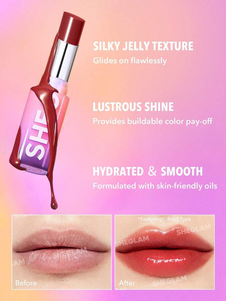 SHEGLAM Mirror Kiss High-Shine Lipstick-Rent