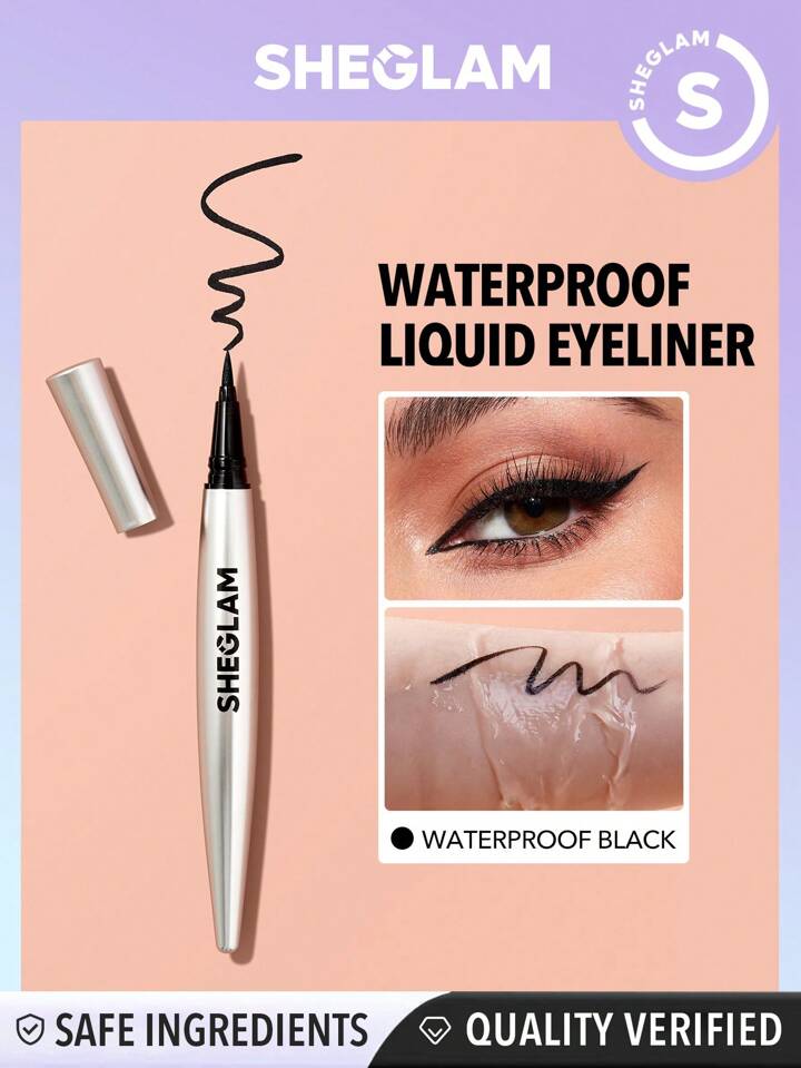 SHEGLAM Uninterrupted Waterproof Liquid Eyeliner Waterproof Highly Pigmented Black