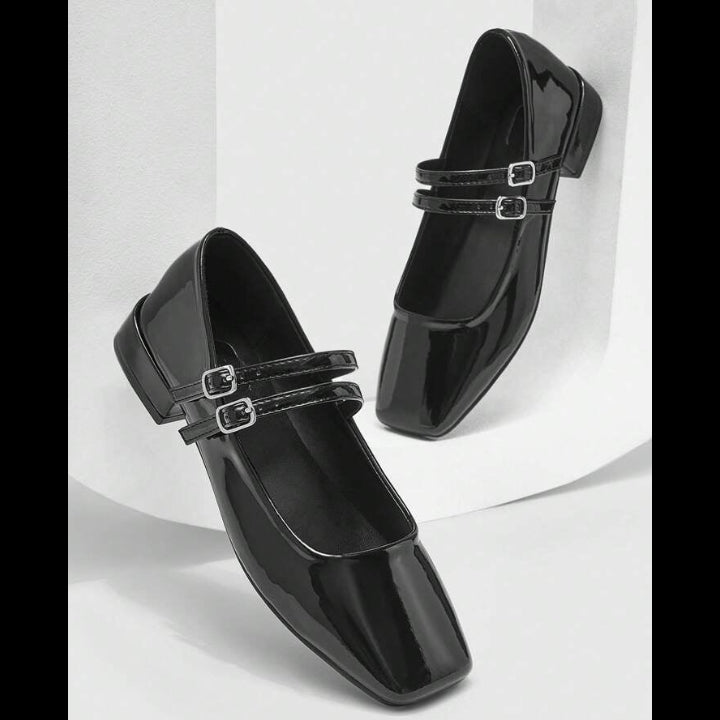 أحذية ماري جين بكعب عالٍ من بيرل ووك - أحذية نسائية بكعب عريض ومقدمة مربعة | أزياء كيو إم آر