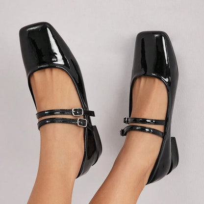 أحذية ماري جين بكعب عالٍ من بيرل ووك - أحذية نسائية بكعب عريض ومقدمة مربعة | أزياء كيو إم آر