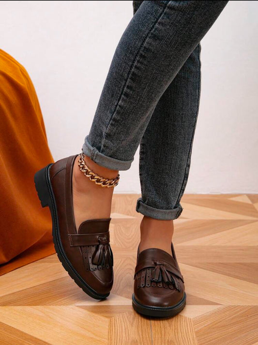 Rody - Minimalist Fringe Decor Loafer Flats china (check size chart in media)