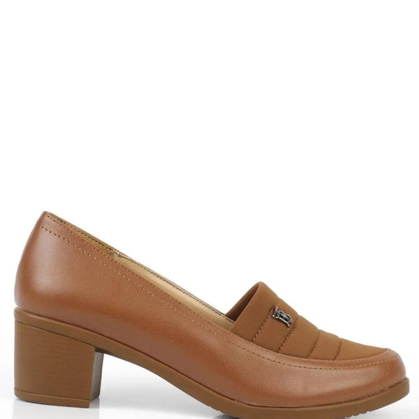 Ayla خصم اخر قطع- Turkish Capone Thick Heel Tan