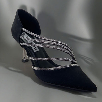 أحذية كوينز هيل النسائية بكعب ساتان - 7 سم، أحذية زفاف وخطوبة | أزياء كيو إم آر