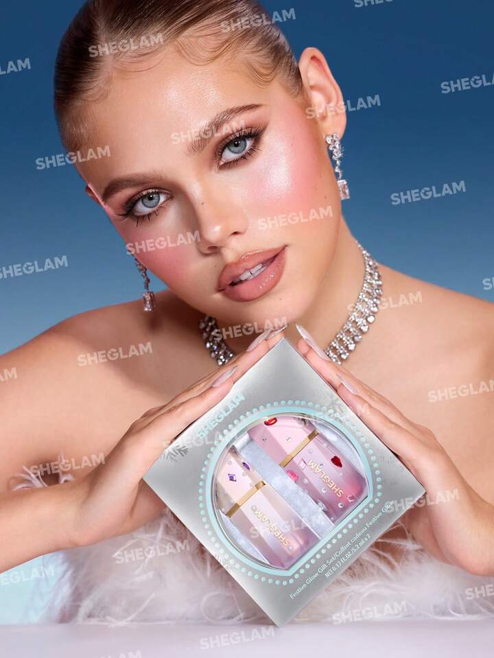 SHEGLAM Festive Glow Gift Set-Love Cake & Vanilla Frost Valentine's Day Decor Love Gift
