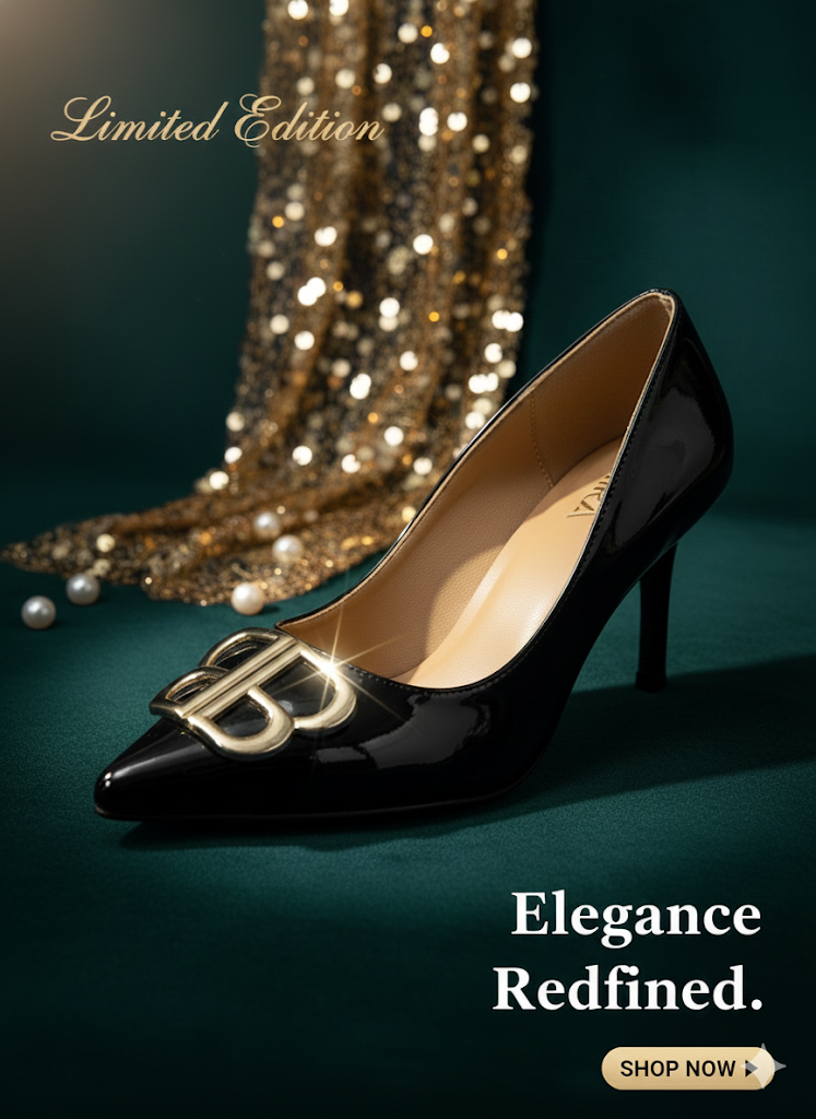 Mira Luna - Mid Heel BB Bouckle Pointed Toe Women Nude Stiletto