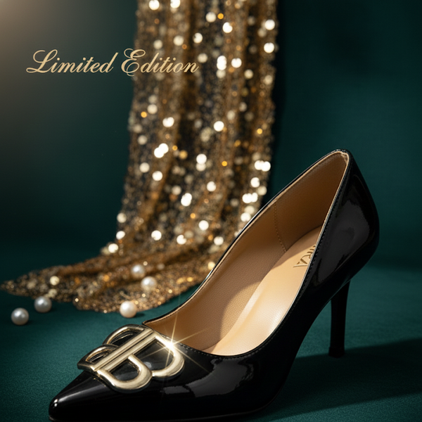 Mira Luna - Mid Heel BB Bouckle Pointed Toe Women Nude Stiletto