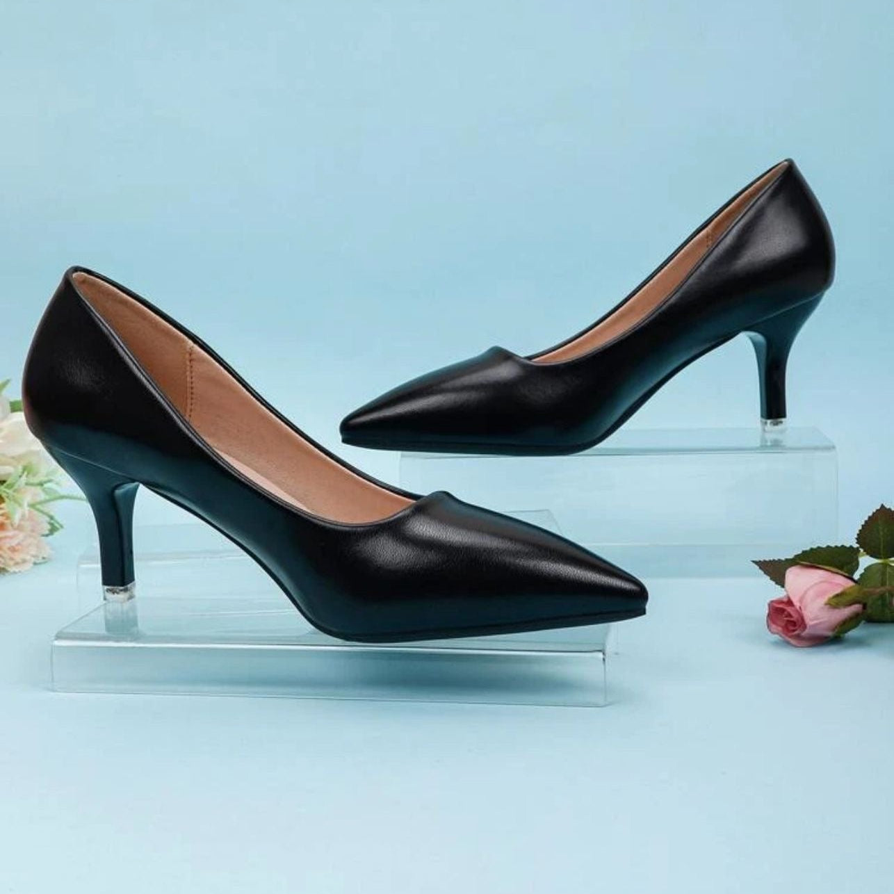 أحذية سانت كورت النسائية ذات الكعب العالي الأسود 6.5 سم | أزياء كيو إم آر