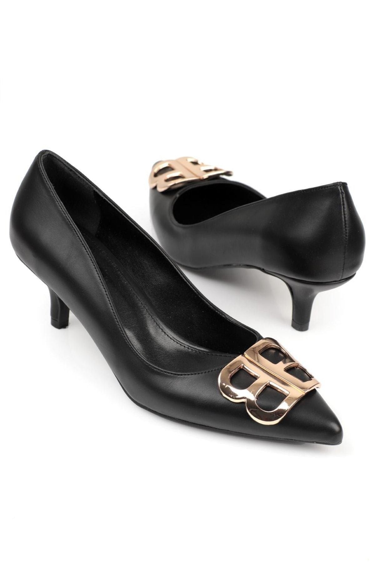 Luna - Turkish Capone Mid Heel BB Bouckle Pointed Toe Women Nude Stiletto