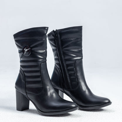 حذاء كاتم صوت من الجلد الفاخر من ساميت - أحذية نسائية فاخرة بسحاب جانبي | أزياء كيو إم آر