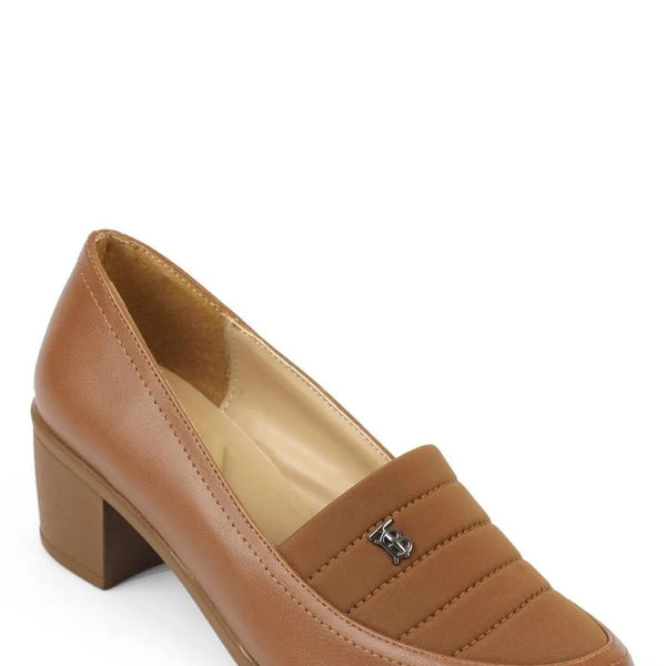 Ayla خصم اخر قطع- Turkish Capone Thick Heel Tan