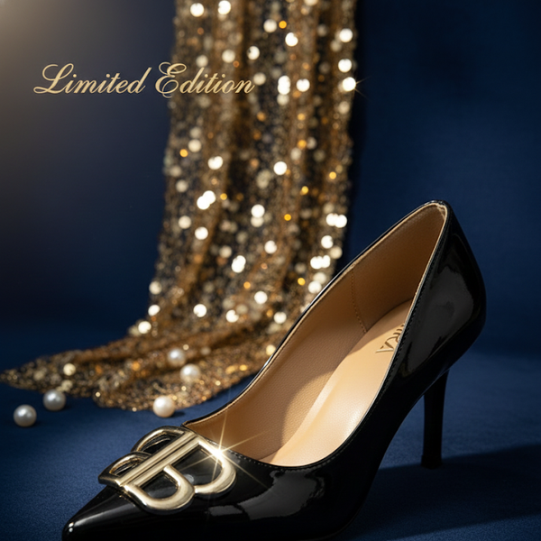 Mira Luna - Mid Heel BB Bouckle Pointed Toe Women Nude Stiletto