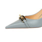 Mony Stiletto Heels – Women’s Dusty Blue Pointed Toe Pumps | QMR Fashion