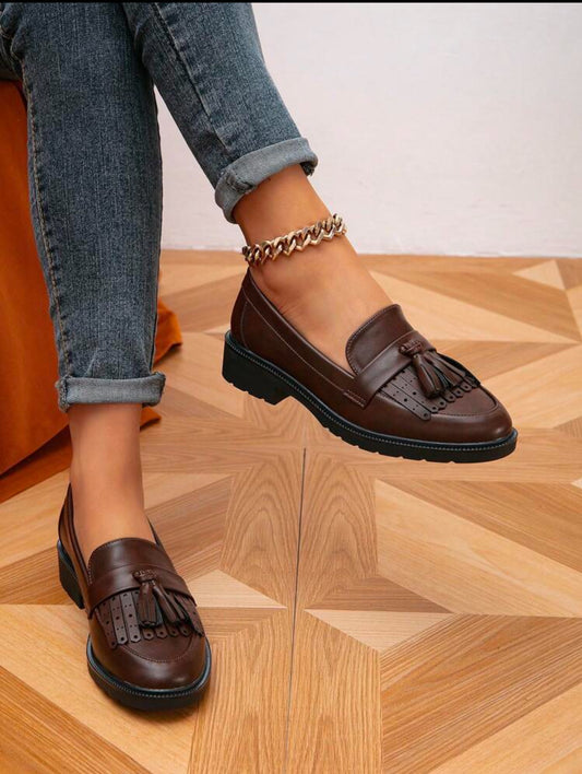 Rody - Minimalist Fringe Decor Loafer Flats china (check size chart in media)