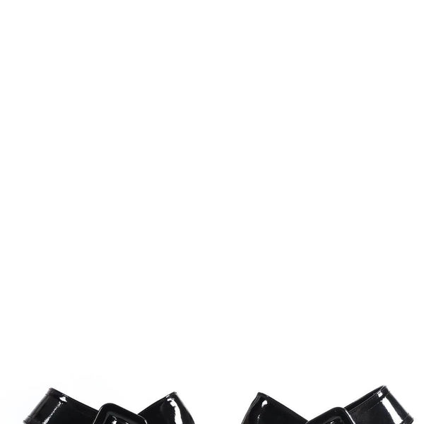 Mira اخر قطعه تصفيات - Turkish Capone Blunt Toe Mary Jane Mid Heel Woman Shoes