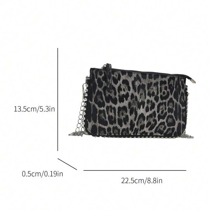 حقيبة يد وايلد تشارم بنقشة جلد النمر - حقيبة كتف وحقيبة كروس مزينة بالخرز بنقشة جلد النمر | أزياء كيو إم آر