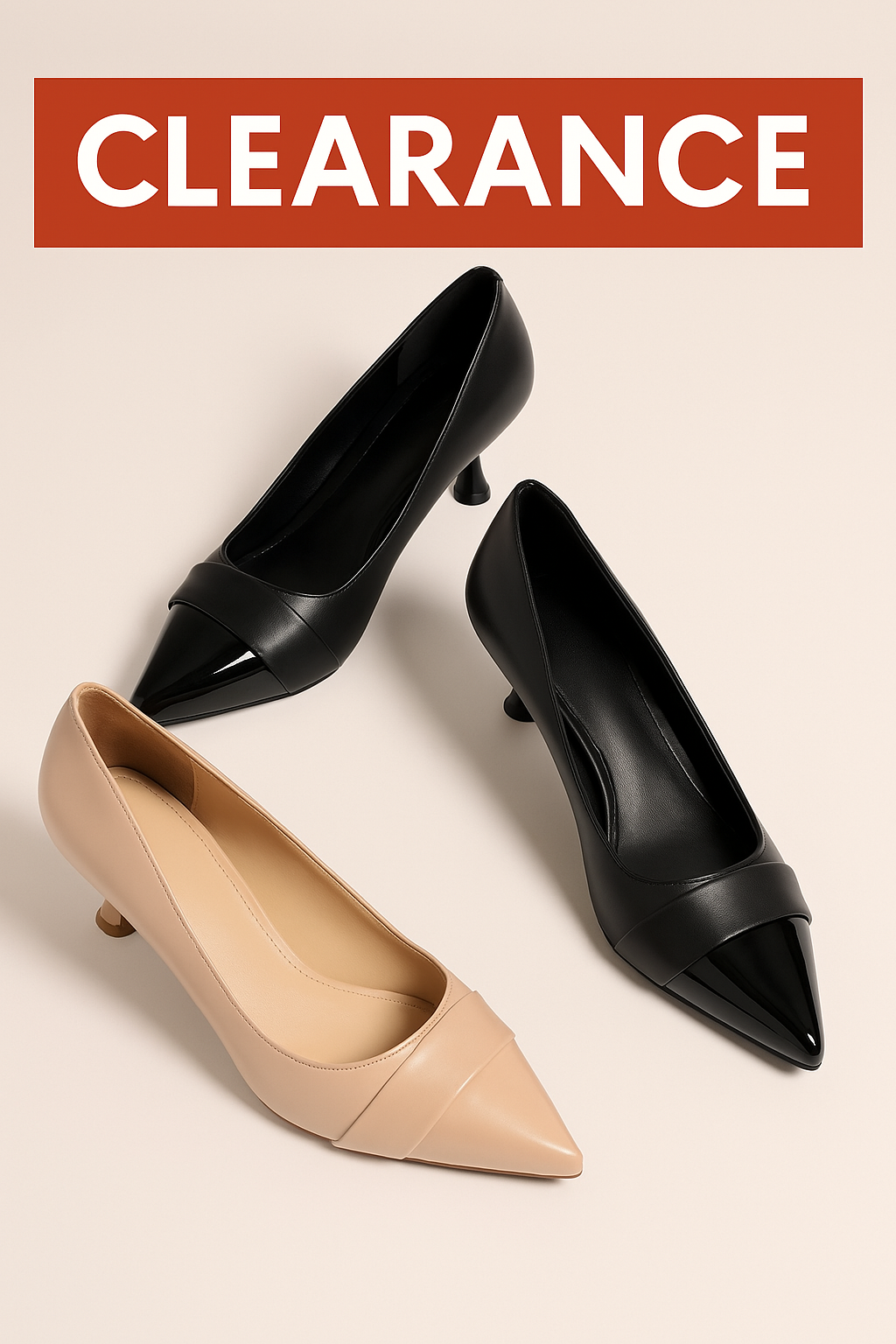 Aurora تصفيات - Turkish Capone Pointed Toe Patent Leather Detailed Mid Heel Women's Shoes