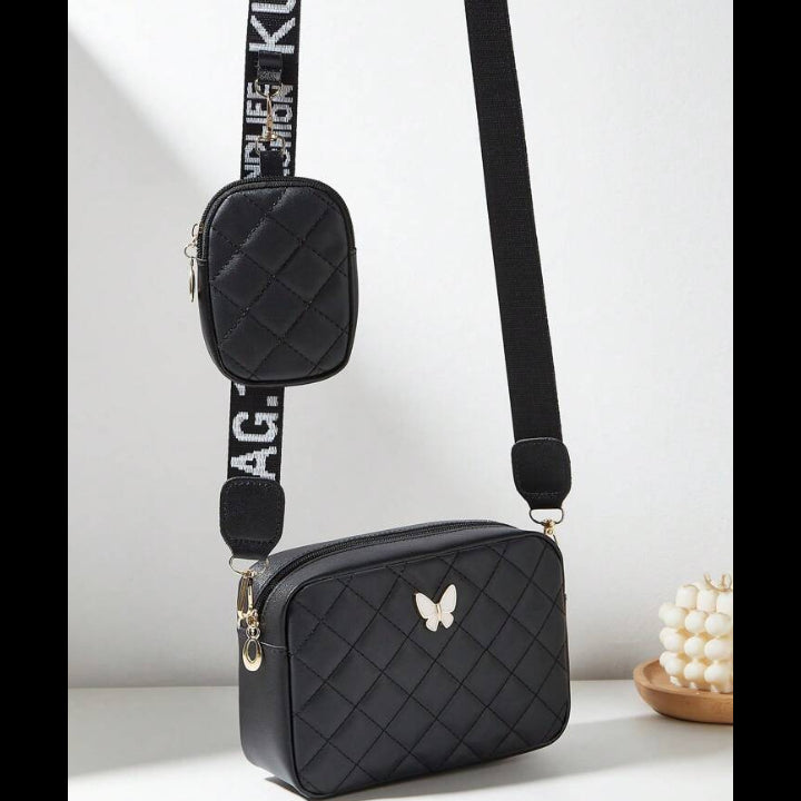 حقيبة باترفلاي جريس المبطنة - حقيبة كتف وحقيبة كروس مطرزة | أزياء كيو إم آر