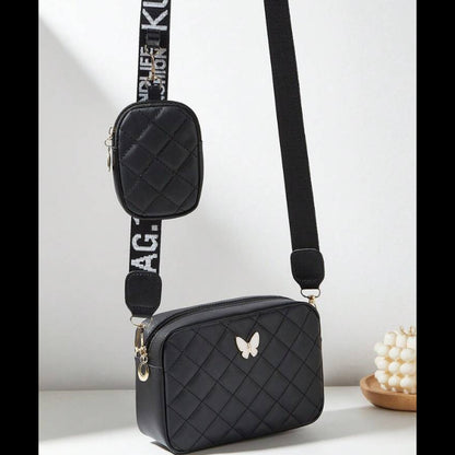 حقيبة باترفلاي جريس المبطنة - حقيبة كتف وحقيبة كروس مطرزة | أزياء كيو إم آر