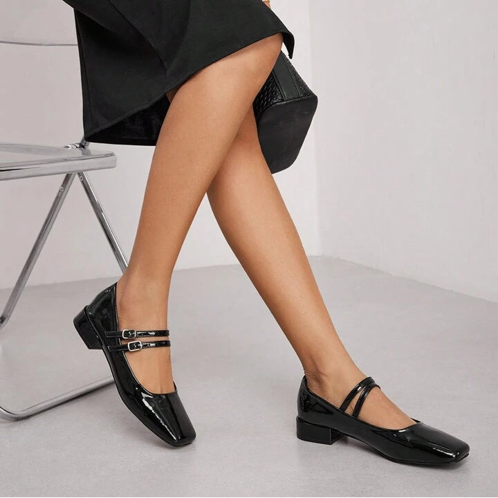 أحذية ماري جين بكعب عالٍ من بيرل ووك - أحذية نسائية بكعب عريض ومقدمة مربعة | أزياء كيو إم آر