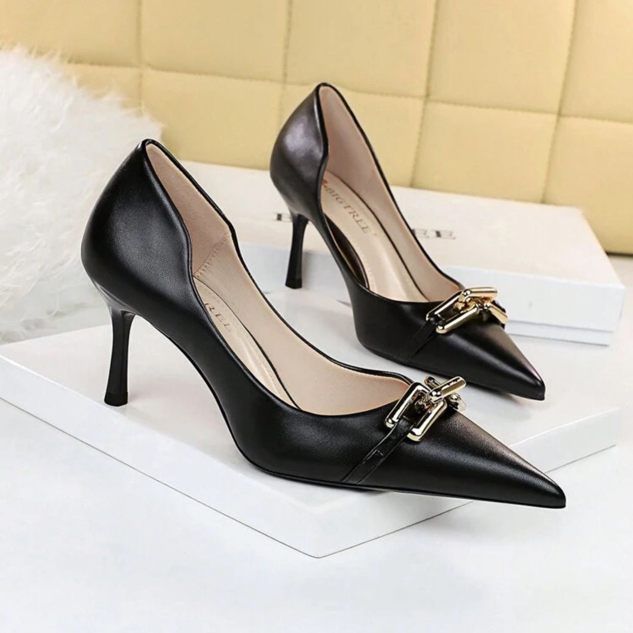 Mony Stiletto Heels – Women’s Dusty Blue Pointed Toe Pumps | QMR Fashion