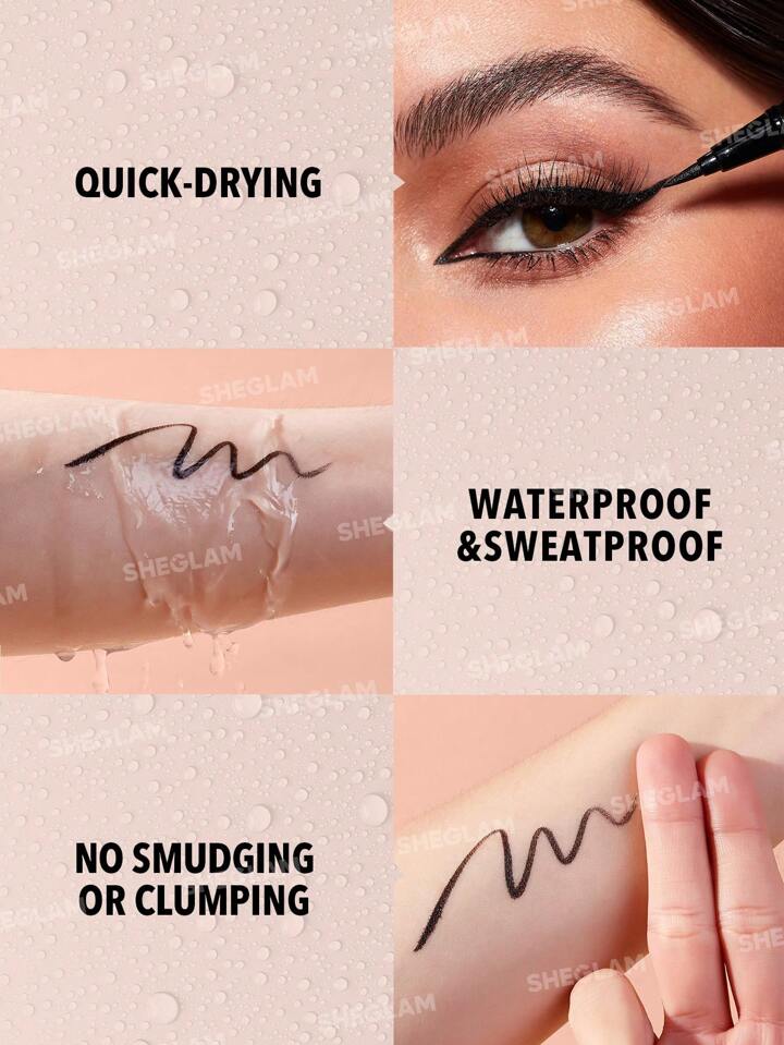 SHEGLAM Uninterrupted Waterproof Liquid Eyeliner Waterproof Highly Pigmented Black