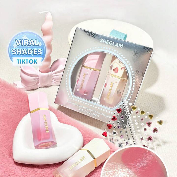 SHEGLAM Festive Glow Gift Set-Love Cake & Vanilla Frost Valentine's Day Decor Love Gift