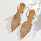 MIRA Sparks — Women's Crystal Kitten Heel Slingback Shoes Heels