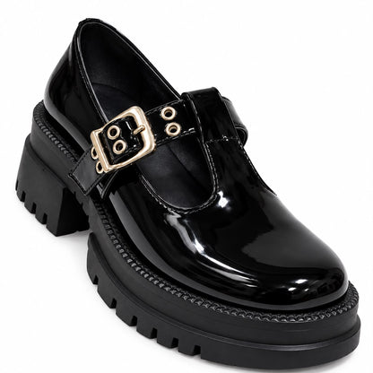 Mira T.bar chuncky heels loefers Heels