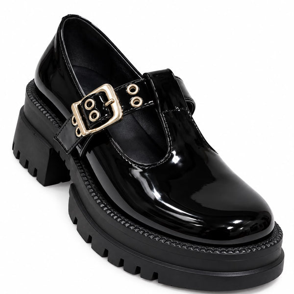 Mira T.bar chuncky heels loefers Heels
