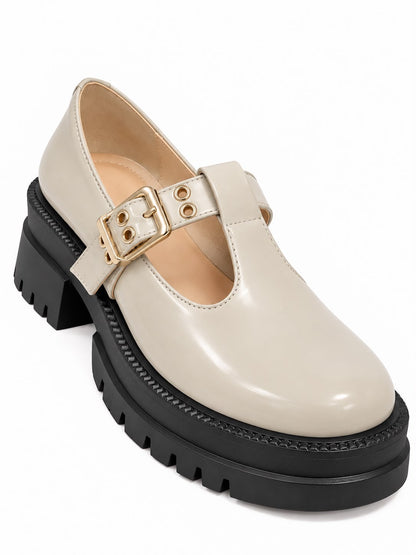 Cream Patent Leather