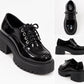 Platform Lace-Up Derby Loafer Heels