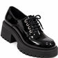 Platform Lace-Up Derby Loafer Heels