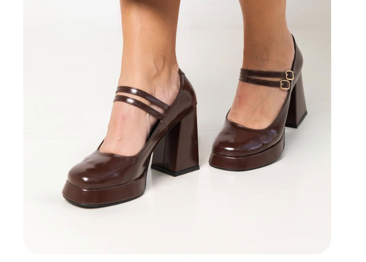 Double -Strap Mary Jane Platform Heels