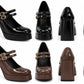 Double -Strap Mary Jane Platform Heels