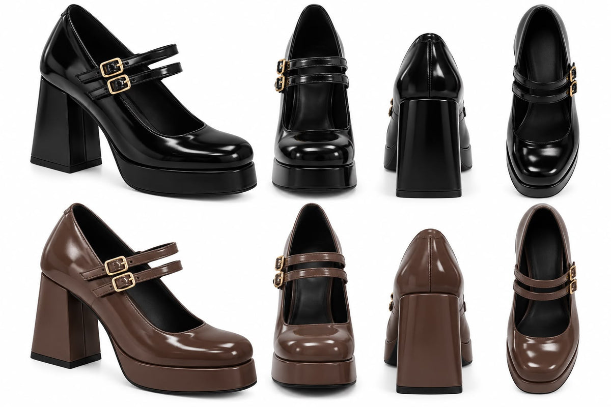 Double -Strap Mary Jane Platform Heels