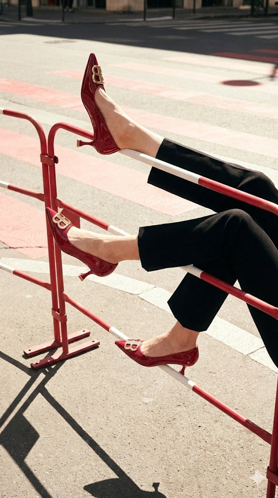 Mira Luna - Mid Heel BB Bouckle Pointed Toe Women Nude Stiletto