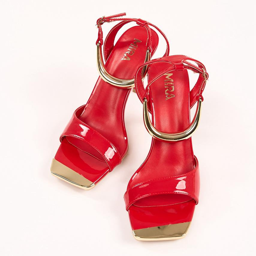 VG002 MIRA High Heel Sandals – Women’s 7cm Heels with Gold Accents | QMR Fashion