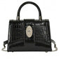 Croc Elegance Hourglass Bag – Crocodile Print Shoulder & Crossbody Handbag | QMR Fashion - Qmr Fashion