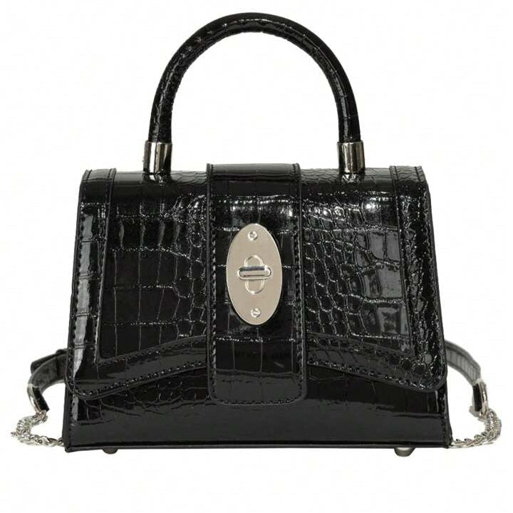 Croc Elegance Hourglass Bag – Crocodile Print Shoulder & Crossbody Handbag | QMR Fashion - Qmr Fashion