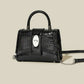 Croc Elegance Hourglass Bag – Crocodile Print Shoulder & Crossbody Handbag | QMR Fashion - Qmr Fashion